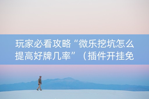 玩家必看攻略“微乐挖坑怎么提高好牌几率”（插件开挂免费AI)