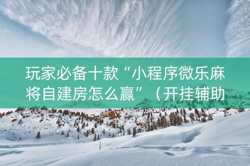 玩家必备十款“小程序微乐麻将自建房怎么赢”（开挂辅助器脚本)