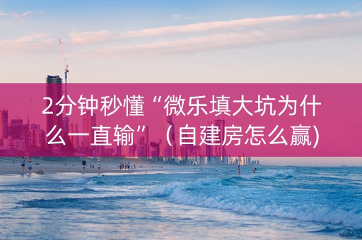 2分钟秒懂“微乐填大坑为什么一直输”（自建房怎么赢)