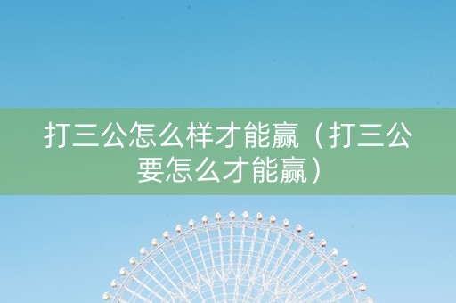 打三公怎么样才能赢（打三公要怎么才能赢）