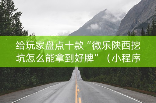 给玩家盘点十款“微乐陕西挖坑怎么能拿到好牌”（小程序辅助软件)