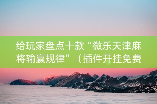 给玩家盘点十款“微乐天津麻将输赢规律”（插件开挂免费AI)