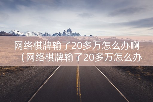网络棋牌输了20多万怎么办啊（网络棋牌输了20多万怎么办啊?）