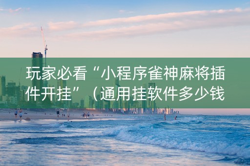 玩家必看“小程序雀神麻将插件开挂”（通用挂软件多少钱)
