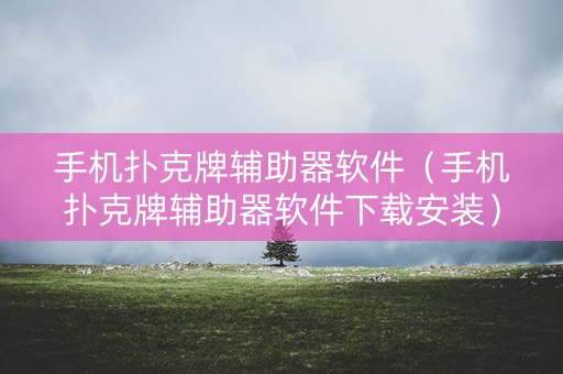 手机扑克牌辅助器软件（手机扑克牌辅助器软件下载安装）