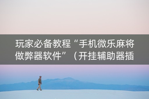 玩家必备教程“手机微乐麻将做弊器软件”（开挂辅助器插件)