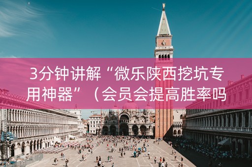 3分钟讲解“微乐陕西挖坑专用神器”（会员会提高胜率吗)