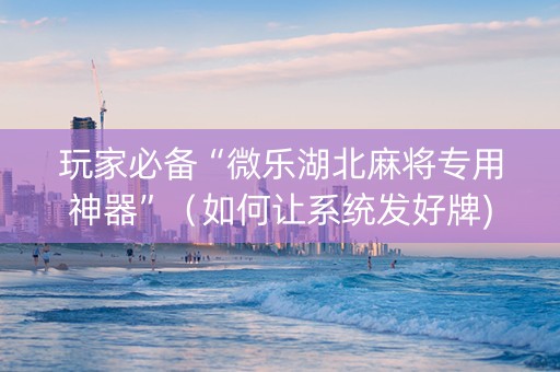玩家必备“微乐湖北麻将专用神器”（如何让系统发好牌)