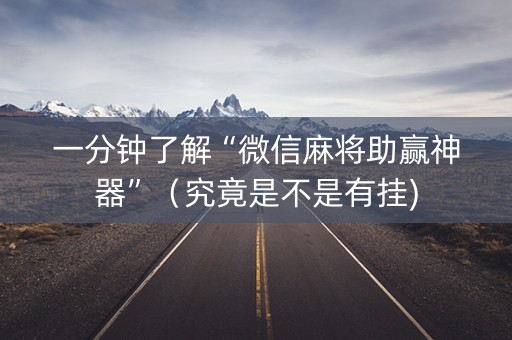 一分钟了解“微信麻将助赢神器”（究竟是不是有挂)