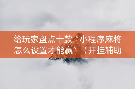 给玩家盘点十款“小程序麻将怎么设置才能赢”（开挂辅助插件)