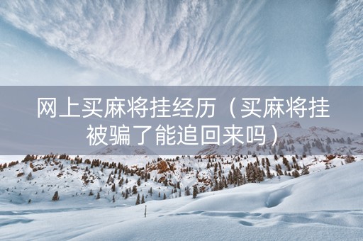 网上买麻将挂经历（买麻将挂被骗了能追回来吗）
