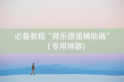必备教程“微乐掼蛋辅助器”（专用神器)