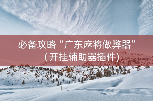 必备攻略“广东麻将做弊器”（开挂辅助器插件)