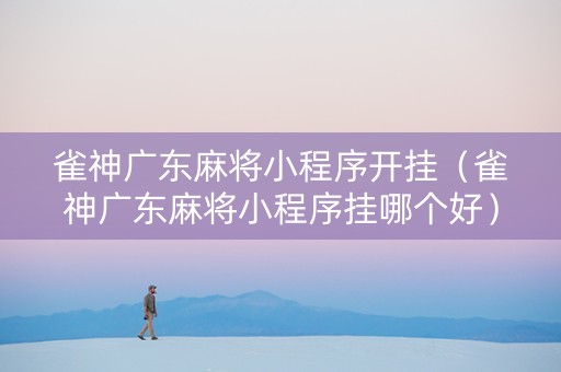 雀神广东麻将小程序开挂（雀神广东麻将小程序挂哪个好）