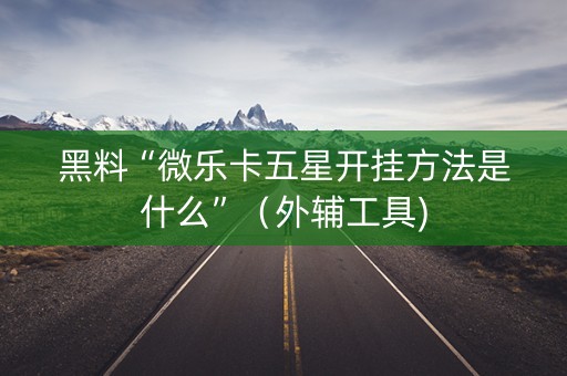 黑料“微乐卡五星开挂方法是什么”（外辅工具)