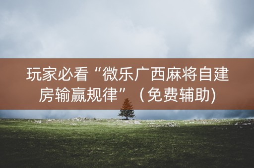 玩家必看“微乐广西麻将自建房输赢规律”（免费辅助)