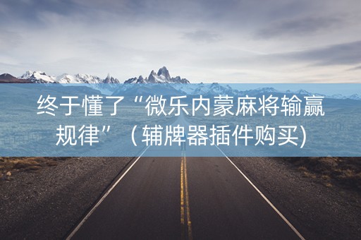 终于懂了“微乐内蒙麻将输赢规律”（辅牌器插件购买)
