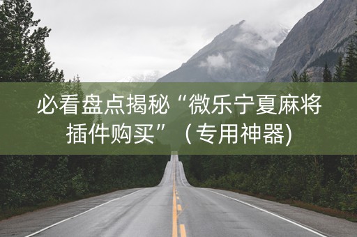 必看盘点揭秘“微乐宁夏麻将插件购买”（专用神器)