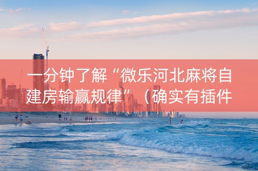 一分钟了解“微乐河北麻将自建房输赢规律”（确实有插件吗)