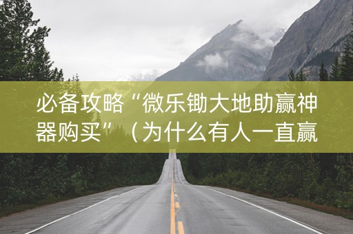 必备攻略“微乐锄大地助赢神器购买”（为什么有人一直赢)