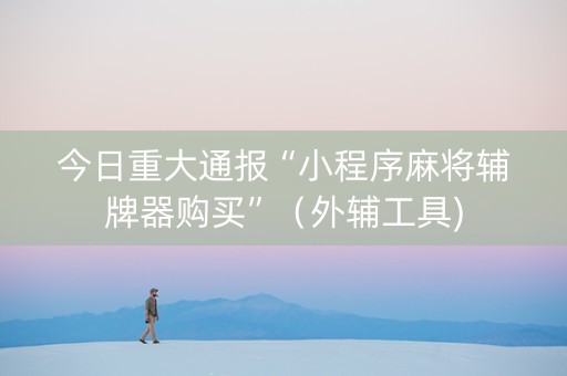 今日重大通报“小程序麻将辅牌器购买”（外辅工具)