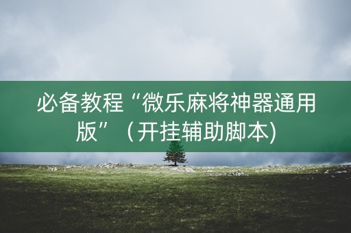 必备教程“微乐麻将神器通用版”（开挂辅助脚本)