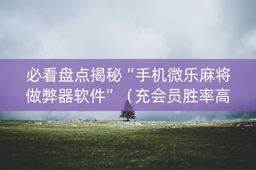 必看盘点揭秘“手机微乐麻将做弊器软件”（充会员胜率高)