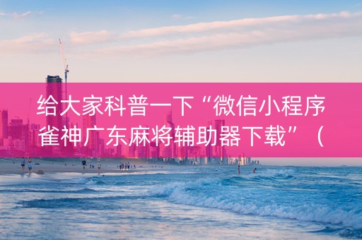 给大家科普一下“微信小程序雀神广东麻将辅助器下载”（有没有猫腻)