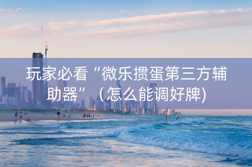 玩家必看“微乐掼蛋第三方辅助器”（怎么能调好牌)