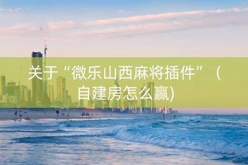 关于“微乐山西麻将插件”（自建房怎么赢)