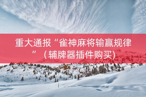 重大通报“雀神麻将输赢规律”（辅牌器插件购买)