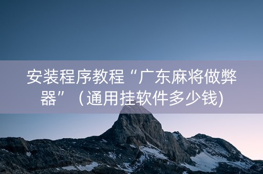 安装程序教程“广东麻将做弊器”（通用挂软件多少钱)