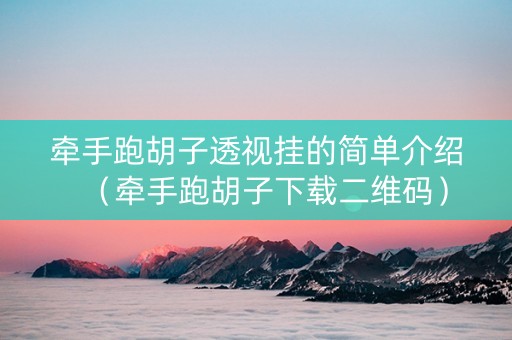 牵手跑胡子透视挂的简单介绍（牵手跑胡子下载二维码）