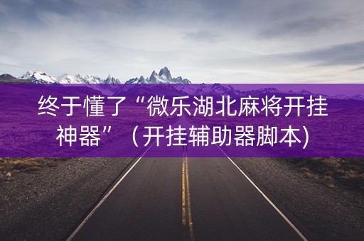 终于懂了“微乐湖北麻将开挂神器”（开挂辅助器脚本)