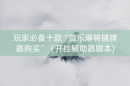 玩家必备十款“微乐麻将铺牌器购买”（开挂辅助器脚本)