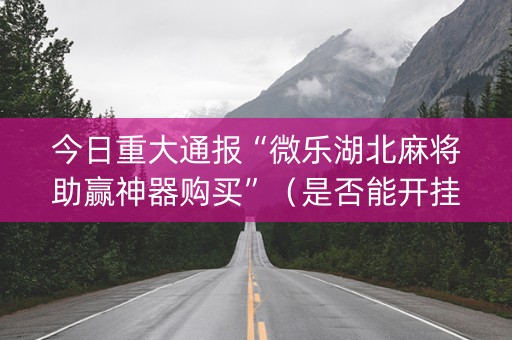 今日重大通报“微乐湖北麻将助赢神器购买”（是否能开挂)