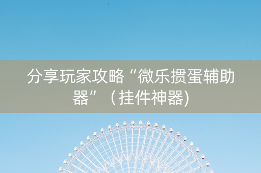 分享玩家攻略“微乐掼蛋辅助器”（挂件神器)