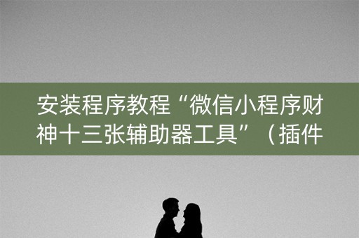 安装程序教程“微信小程序财神十三张辅助器工具”（插件开挂免费AI)