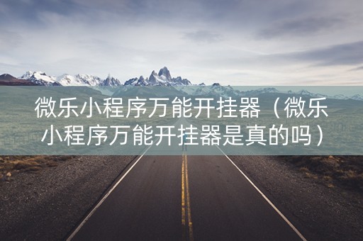 微乐小程序万能开挂器（微乐小程序万能开挂器是真的吗）