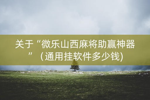 关于“微乐山西麻将助赢神器”（通用挂软件多少钱)