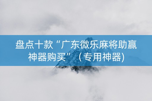 盘点十款“广东微乐麻将助赢神器购买”（专用神器)