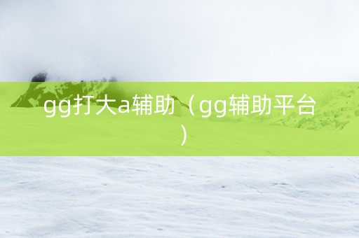 gg打大a辅助（gg辅助平台）