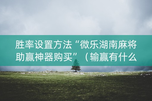 胜率设置方法“微乐湖南麻将助赢神器购买”（输赢有什么规律)