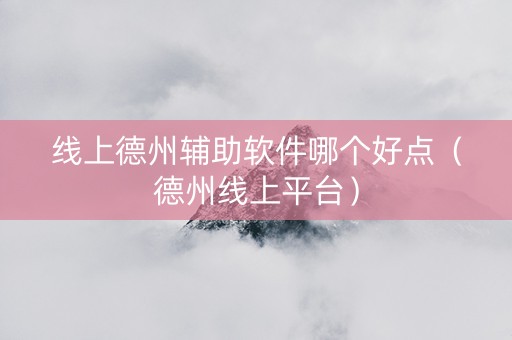 线上德州辅助软件哪个好点（德州线上平台）
