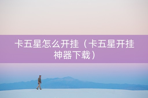 卡五星怎么开挂（卡五星开挂神器下载）