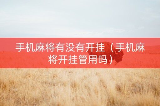 手机麻将有没有开挂（手机麻将开挂管用吗）