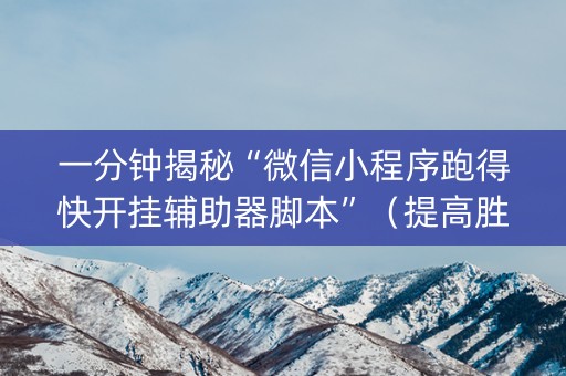 一分钟揭秘“微信小程序跑得快开挂辅助器脚本”（提高胜率软件)