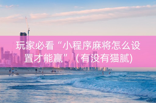 玩家必看“小程序麻将怎么设置才能赢”（有没有猫腻)