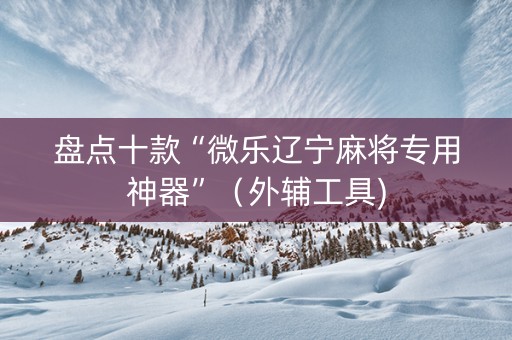 盘点十款“微乐辽宁麻将专用神器”（外辅工具)