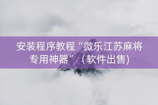 安装程序教程“微乐江苏麻将专用神器”（软件出售)